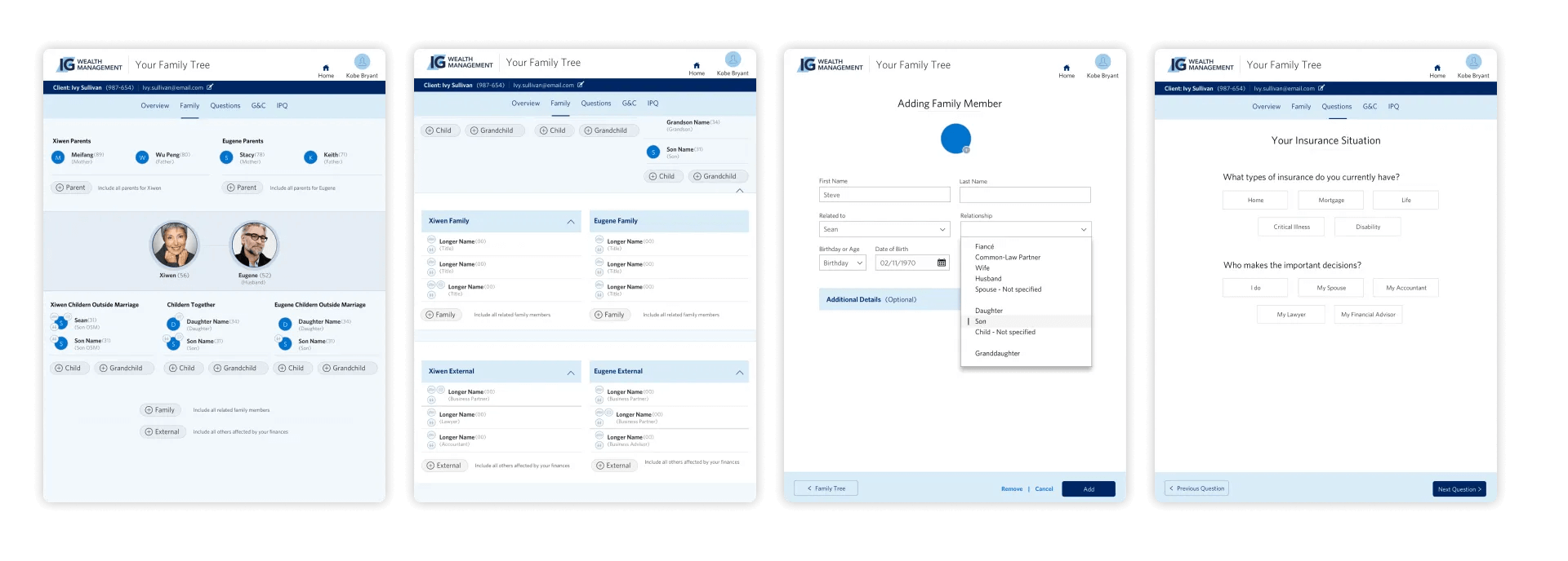 App Family tree workflow with family added sample