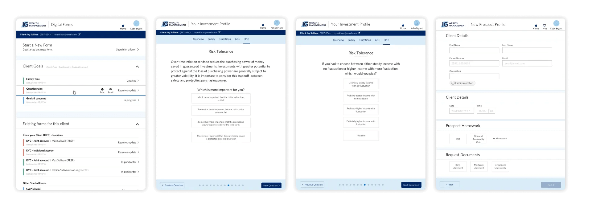 Digital forms questionnaire