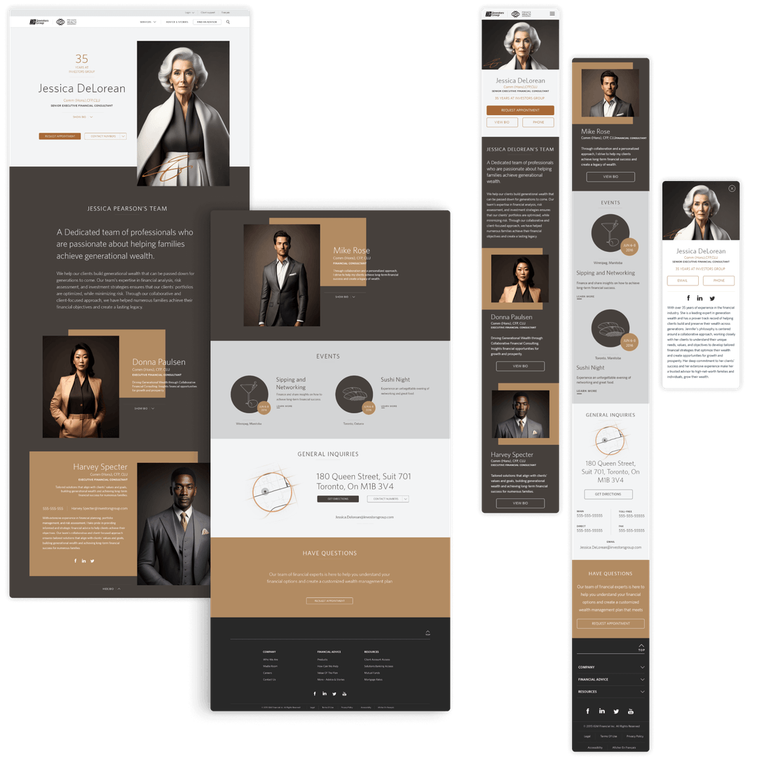 Private Wealth website mockup from the case study