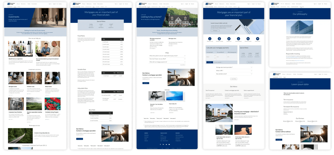IG redesigned investment pages from the case study